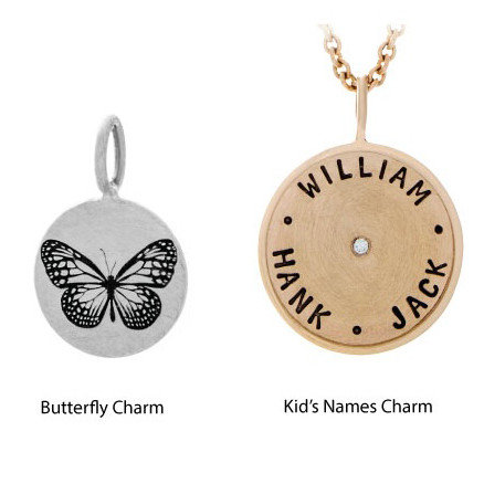Butterfly and Kids Name Charm Jewelry by Metal Pressions